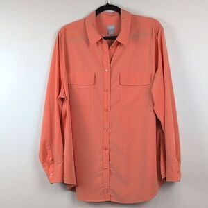 Chico's Easy Shirt Bella Pink Button Up Blouse Top Size 3 (16-18)